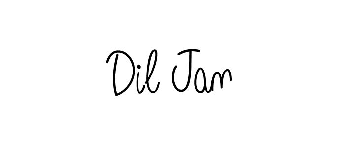 Dil Jan stylish signature style. Best Handwritten Sign (Angelique-Rose-font-FFP) for my name. Handwritten Signature Collection Ideas for my name Dil Jan. Dil Jan signature style 5 images and pictures png