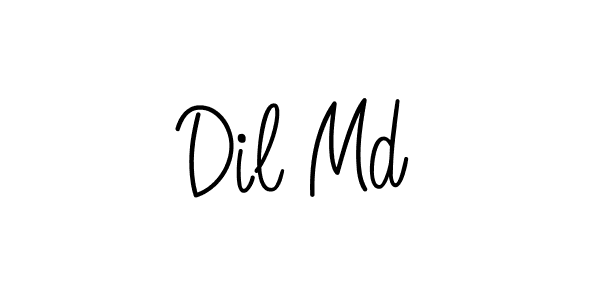 Use a signature maker to create a handwritten signature online. With this signature software, you can design (Angelique-Rose-font-FFP) your own signature for name Dil Md. Dil Md signature style 5 images and pictures png