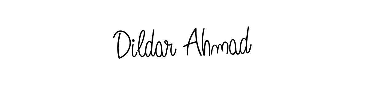 You should practise on your own different ways (Angelique-Rose-font-FFP) to write your name (Dildar Ahmad) in signature. don't let someone else do it for you. Dildar Ahmad signature style 5 images and pictures png