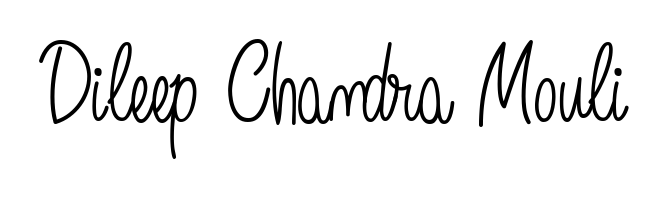 Express your personality with a custom Dileep Chandra Mouli signature crafted with Angelique-Rose-font-FFP typography. Free transparent PNG download available. Dileep Chandra Mouli signature style 5 images and pictures png