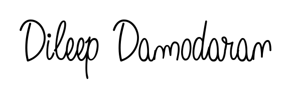 Create a personalized artistic stamp with Dileep Damodaran in Angelique-Rose-font-FFP font. Perfect for visual artists, designers, and influencers. Dileep Damodaran signature style 5 images and pictures png
