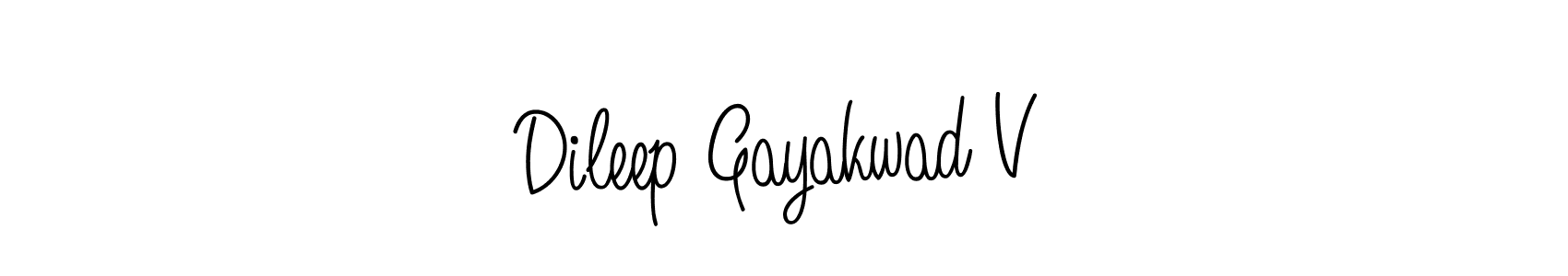 Use a signature maker to create a handwritten signature online. With this signature software, you can design (Angelique-Rose-font-FFP) your own signature for name Dileep Gayakwad V. Dileep Gayakwad V signature style 5 images and pictures png