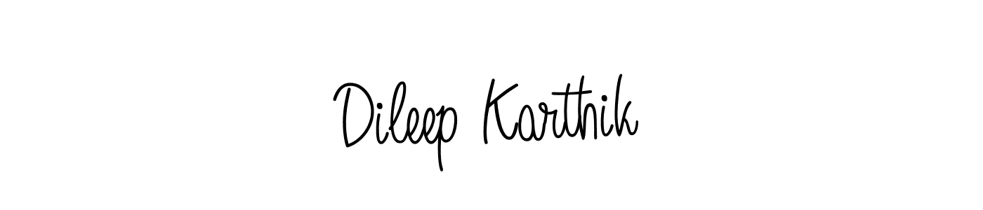 Use a signature maker to create a handwritten signature online. With this signature software, you can design (Angelique-Rose-font-FFP) your own signature for name Dileep Karthik. Dileep Karthik signature style 5 images and pictures png