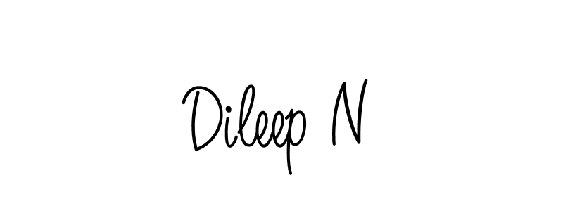 How to make Dileep N name signature. Use Angelique-Rose-font-FFP style for creating short signs online. This is the latest handwritten sign. Dileep N signature style 5 images and pictures png