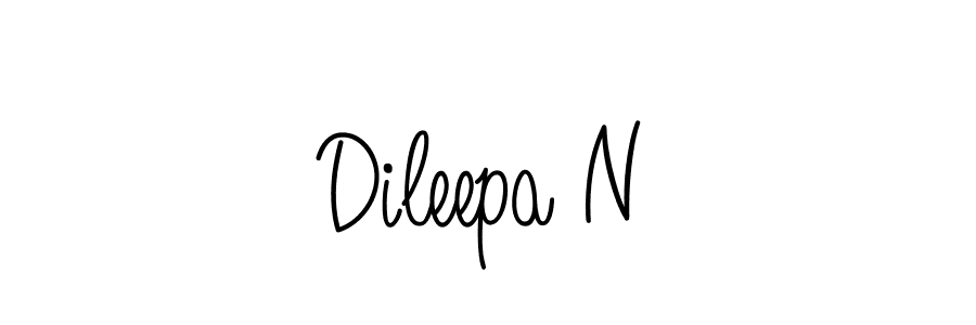 How to make Dileepa N name signature. Use Angelique-Rose-font-FFP style for creating short signs online. This is the latest handwritten sign. Dileepa N signature style 5 images and pictures png