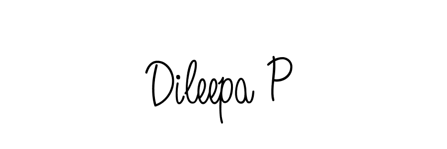 Dileepa P stylish signature style. Best Handwritten Sign (Angelique-Rose-font-FFP) for my name. Handwritten Signature Collection Ideas for my name Dileepa P. Dileepa P signature style 5 images and pictures png