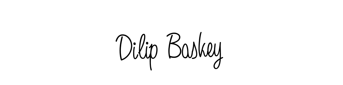 Use a signature maker to create a handwritten signature online. With this signature software, you can design (Angelique-Rose-font-FFP) your own signature for name Dilip Baskey. Dilip Baskey signature style 5 images and pictures png