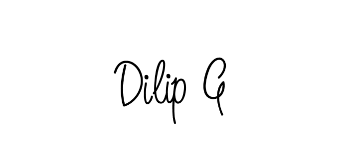 Use a signature maker to create a handwritten signature online. With this signature software, you can design (Angelique-Rose-font-FFP) your own signature for name Dilip G. Dilip G signature style 5 images and pictures png