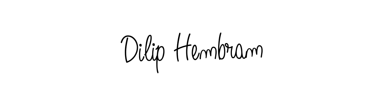 The best way (Angelique-Rose-font-FFP) to make a short signature is to pick only two or three words in your name. The name Dilip Hembram include a total of six letters. For converting this name. Dilip Hembram signature style 5 images and pictures png