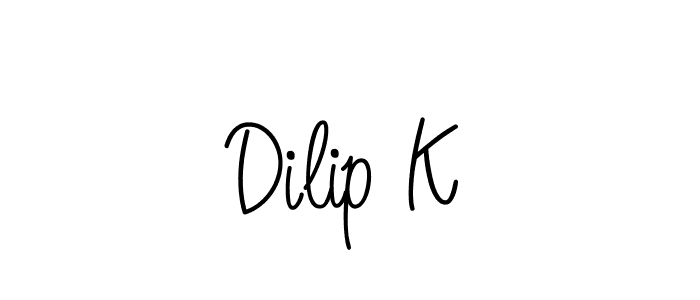You should practise on your own different ways (Angelique-Rose-font-FFP) to write your name (Dilip K) in signature. don't let someone else do it for you. Dilip K signature style 5 images and pictures png