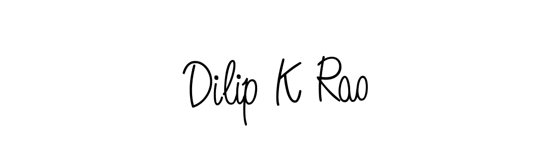 You should practise on your own different ways (Angelique-Rose-font-FFP) to write your name (Dilip K Rao) in signature. don't let someone else do it for you. Dilip K Rao signature style 5 images and pictures png