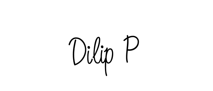 Make a beautiful signature design for name Dilip P. With this signature (Angelique-Rose-font-FFP) style, you can create a handwritten signature for free. Dilip P signature style 5 images and pictures png