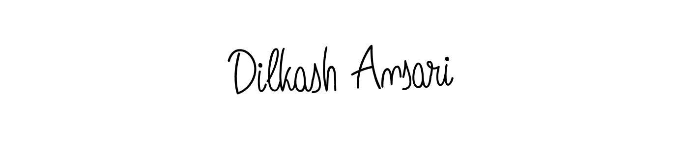 Use a signature maker to create a handwritten signature online. With this signature software, you can design (Angelique-Rose-font-FFP) your own signature for name Dilkash Ansari. Dilkash Ansari signature style 5 images and pictures png
