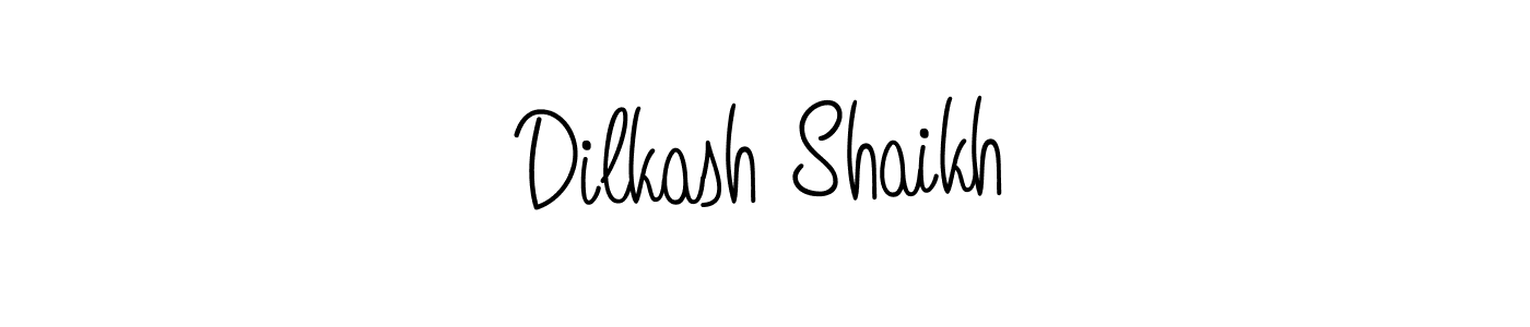 How to make Dilkash Shaikh name signature. Use Angelique-Rose-font-FFP style for creating short signs online. This is the latest handwritten sign. Dilkash Shaikh signature style 5 images and pictures png