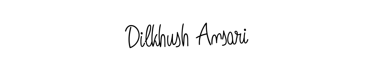 Make a beautiful signature design for name Dilkhush Ansari. With this signature (Angelique-Rose-font-FFP) style, you can create a handwritten signature for free. Dilkhush Ansari signature style 5 images and pictures png