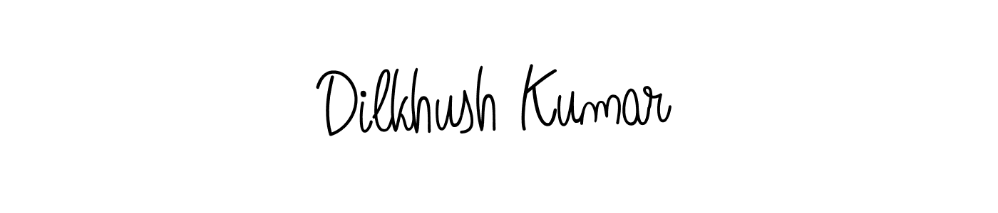 Make a beautiful signature design for name Dilkhush Kumar. With this signature (Angelique-Rose-font-FFP) style, you can create a handwritten signature for free. Dilkhush Kumar signature style 5 images and pictures png