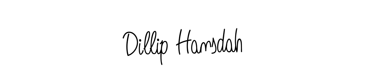 Use a signature maker to create a handwritten signature online. With this signature software, you can design (Angelique-Rose-font-FFP) your own signature for name Dillip Hansdah. Dillip Hansdah signature style 5 images and pictures png