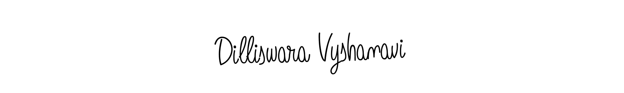 How to make Dilliswara Vyshanavi name signature. Use Angelique-Rose-font-FFP style for creating short signs online. This is the latest handwritten sign. Dilliswara Vyshanavi signature style 5 images and pictures png