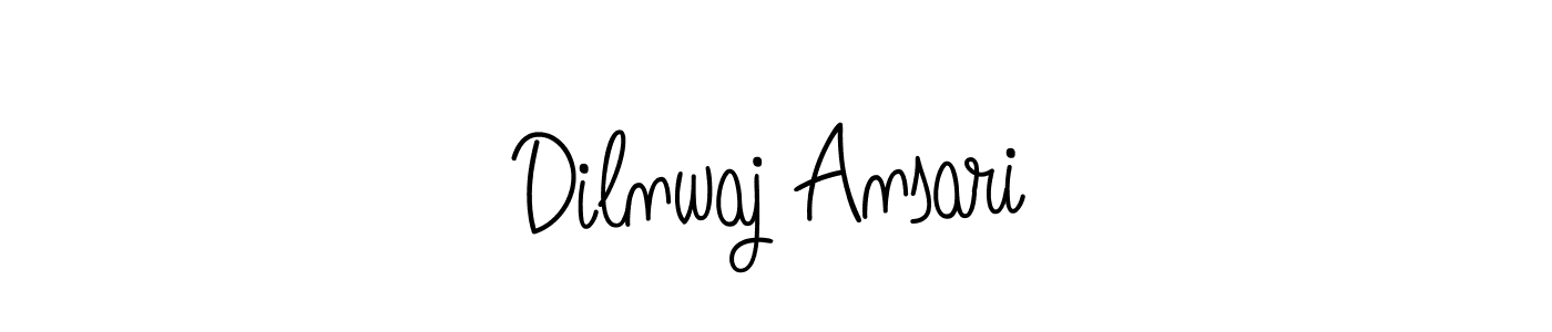 The best way (Angelique-Rose-font-FFP) to make a short signature is to pick only two or three words in your name. The name Dilnwaj Ansari include a total of six letters. For converting this name. Dilnwaj Ansari signature style 5 images and pictures png