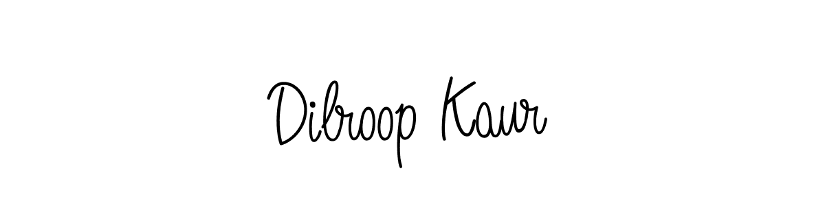 Create a beautiful signature design for name Dilroop Kaur. With this signature (Angelique-Rose-font-FFP) fonts, you can make a handwritten signature for free. Dilroop Kaur signature style 5 images and pictures png