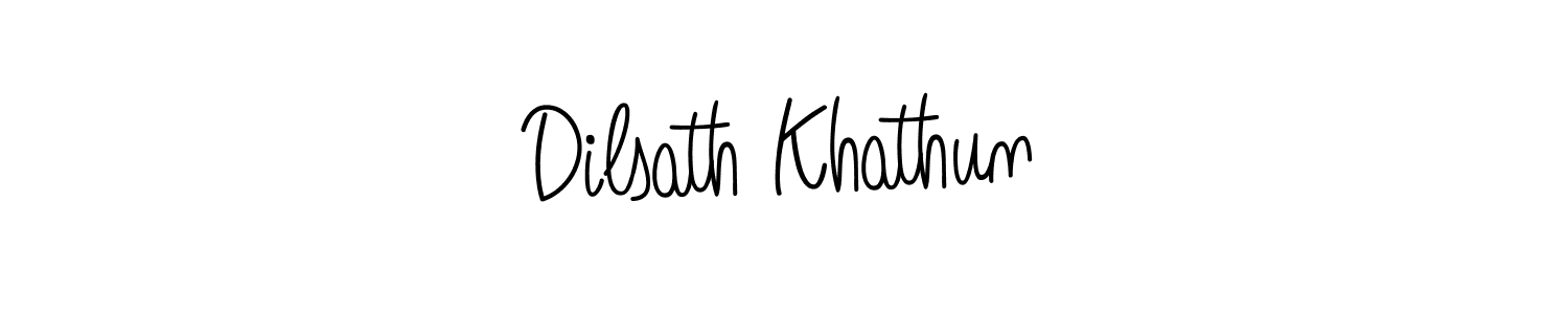 Make a beautiful signature design for name Dilsath Khathun. With this signature (Angelique-Rose-font-FFP) style, you can create a handwritten signature for free. Dilsath Khathun signature style 5 images and pictures png