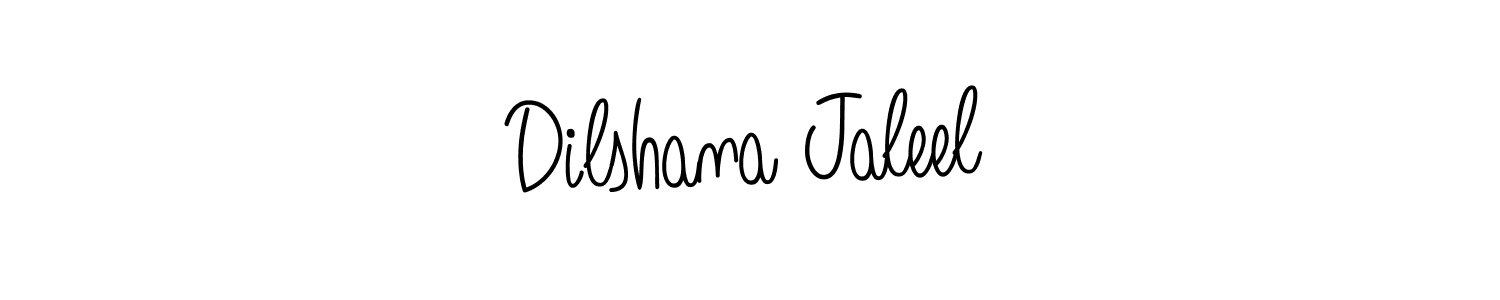 You should practise on your own different ways (Angelique-Rose-font-FFP) to write your name (Dilshana Jaleel) in signature. don't let someone else do it for you. Dilshana Jaleel signature style 5 images and pictures png