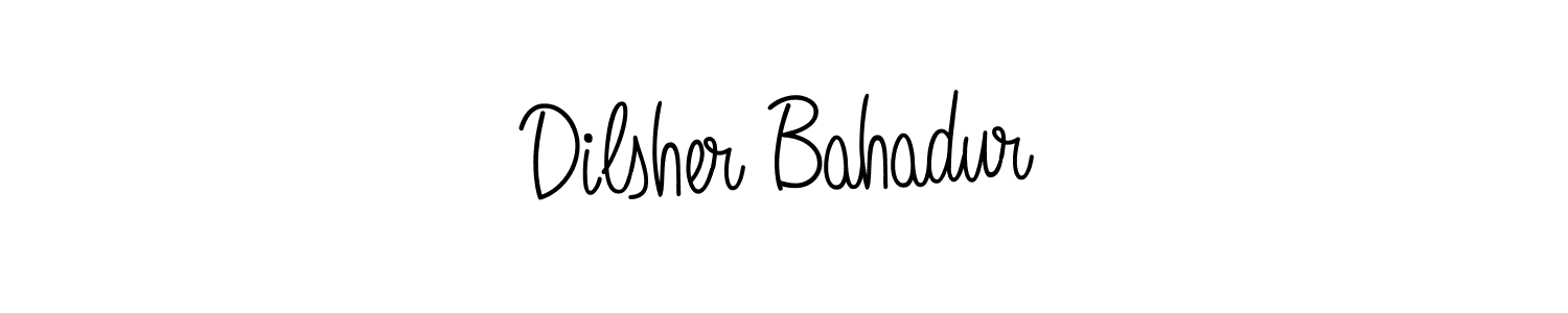 Use a signature maker to create a handwritten signature online. With this signature software, you can design (Angelique-Rose-font-FFP) your own signature for name Dilsher Bahadur. Dilsher Bahadur signature style 5 images and pictures png