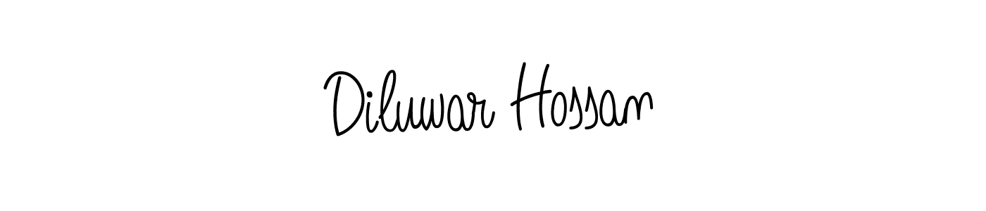 Make a beautiful signature design for name Diluwar Hossan. With this signature (Angelique-Rose-font-FFP) style, you can create a handwritten signature for free. Diluwar Hossan signature style 5 images and pictures png