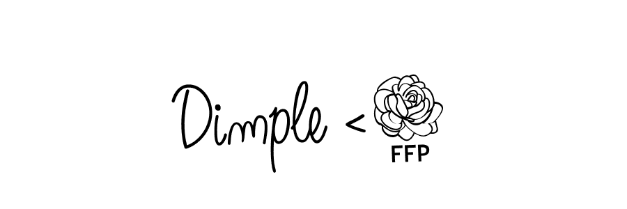 How to make Dimple <3 name signature. Use Angelique-Rose-font-FFP style for creating short signs online. This is the latest handwritten sign. Dimple <3 signature style 5 images and pictures png