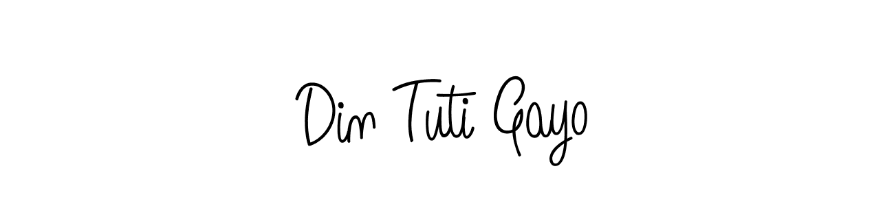 Design your own signature with our free online signature maker. With this signature software, you can create a handwritten (Angelique-Rose-font-FFP) signature for name Din Tuti Gayo. Din Tuti Gayo signature style 5 images and pictures png