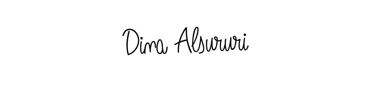 Make a short Dina Alsururi signature style. Manage your documents anywhere anytime using Angelique-Rose-font-FFP. Create and add eSignatures, submit forms, share and send files easily. Dina Alsururi signature style 5 images and pictures png