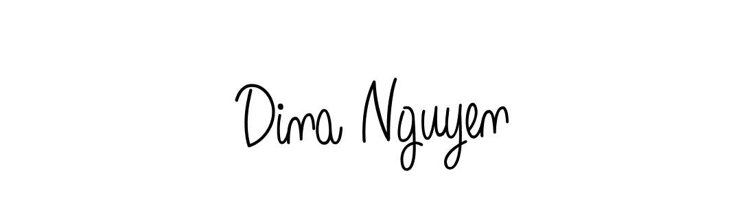 The best way (Angelique-Rose-font-FFP) to make a short signature is to pick only two or three words in your name. The name Dina Nguyen include a total of six letters. For converting this name. Dina Nguyen signature style 5 images and pictures png