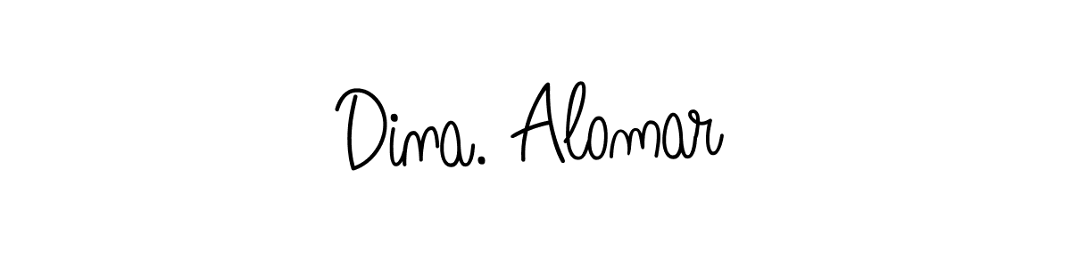 The best way (Angelique-Rose-font-FFP) to make a short signature is to pick only two or three words in your name. The name Dina. Alomar include a total of six letters. For converting this name. Dina. Alomar signature style 5 images and pictures png