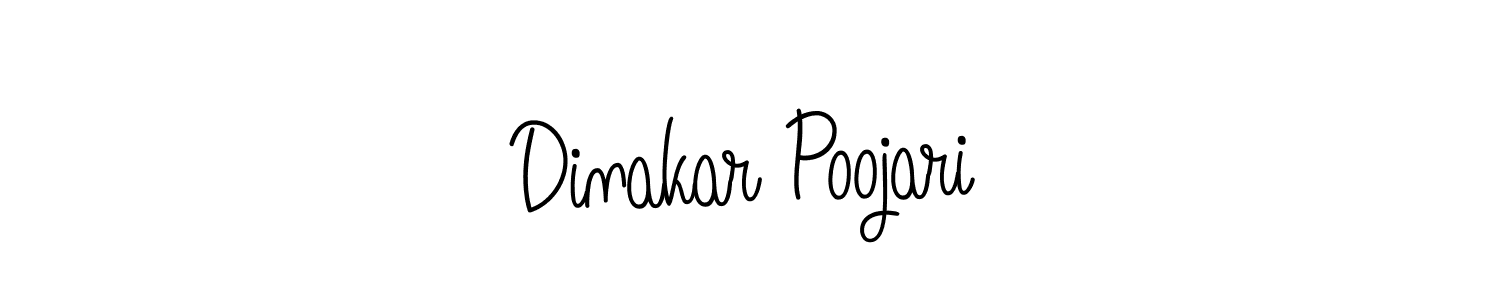 You should practise on your own different ways (Angelique-Rose-font-FFP) to write your name (Dinakar Poojari) in signature. don't let someone else do it for you. Dinakar Poojari signature style 5 images and pictures png