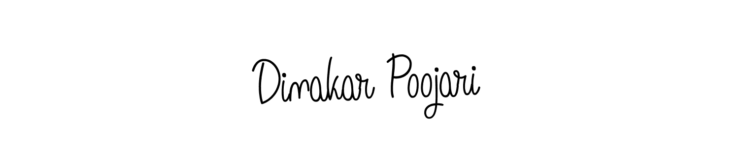 You should practise on your own different ways (Angelique-Rose-font-FFP) to write your name (Dinakar Poojari) in signature. don't let someone else do it for you. Dinakar Poojari signature style 5 images and pictures png