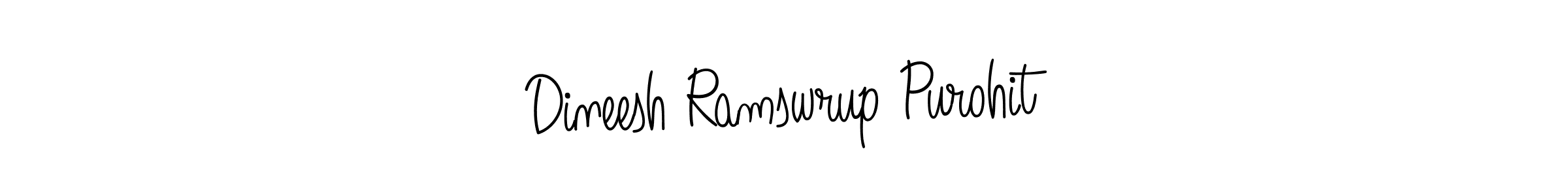 Dineesh Ramswrup Purohit stylish signature style. Best Handwritten Sign (Angelique-Rose-font-FFP) for my name. Handwritten Signature Collection Ideas for my name Dineesh Ramswrup Purohit. Dineesh Ramswrup Purohit signature style 5 images and pictures png