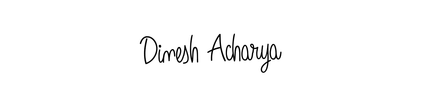 The best way (Angelique-Rose-font-FFP) to make a short signature is to pick only two or three words in your name. The name Dinesh Acharya include a total of six letters. For converting this name. Dinesh Acharya signature style 5 images and pictures png