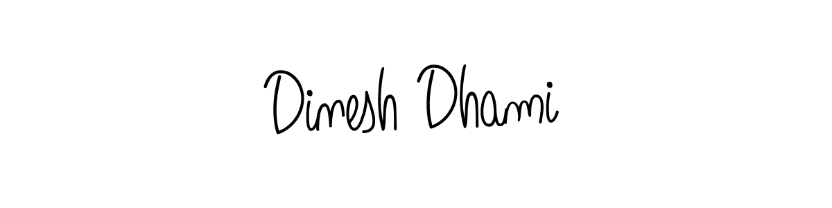 You should practise on your own different ways (Angelique-Rose-font-FFP) to write your name (Dinesh Dhami) in signature. don't let someone else do it for you. Dinesh Dhami signature style 5 images and pictures png