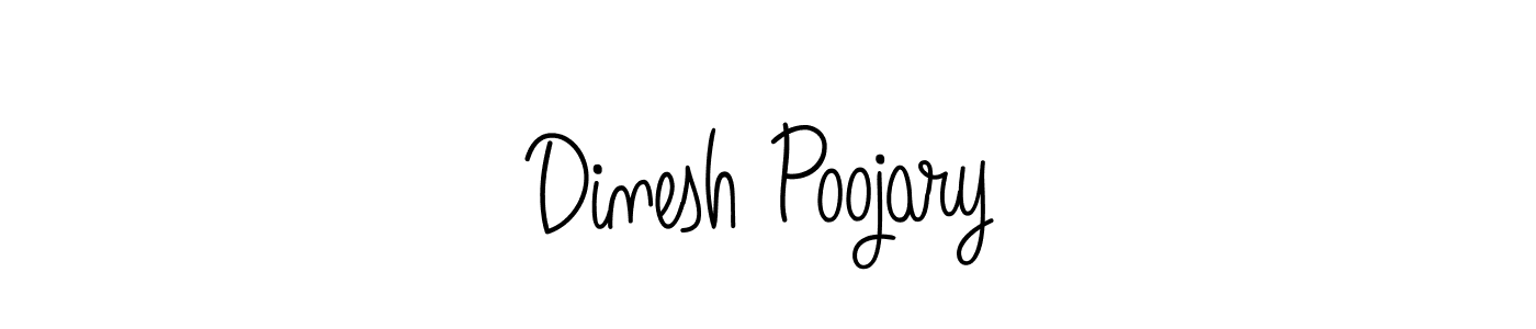 Dinesh Poojary stylish signature style. Best Handwritten Sign (Angelique-Rose-font-FFP) for my name. Handwritten Signature Collection Ideas for my name Dinesh Poojary. Dinesh Poojary signature style 5 images and pictures png