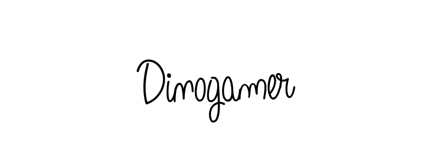 Make a beautiful signature design for name Dinogamer. With this signature (Angelique-Rose-font-FFP) style, you can create a handwritten signature for free. Dinogamer signature style 5 images and pictures png