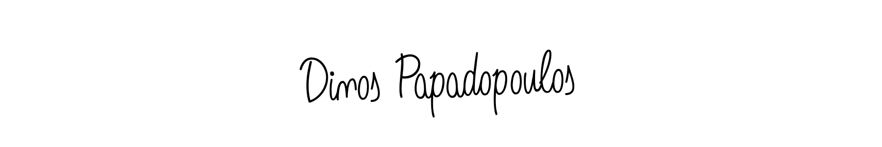 Make a beautiful signature design for name Dinos Papadopoulos. With this signature (Angelique-Rose-font-FFP) style, you can create a handwritten signature for free. Dinos Papadopoulos signature style 5 images and pictures png