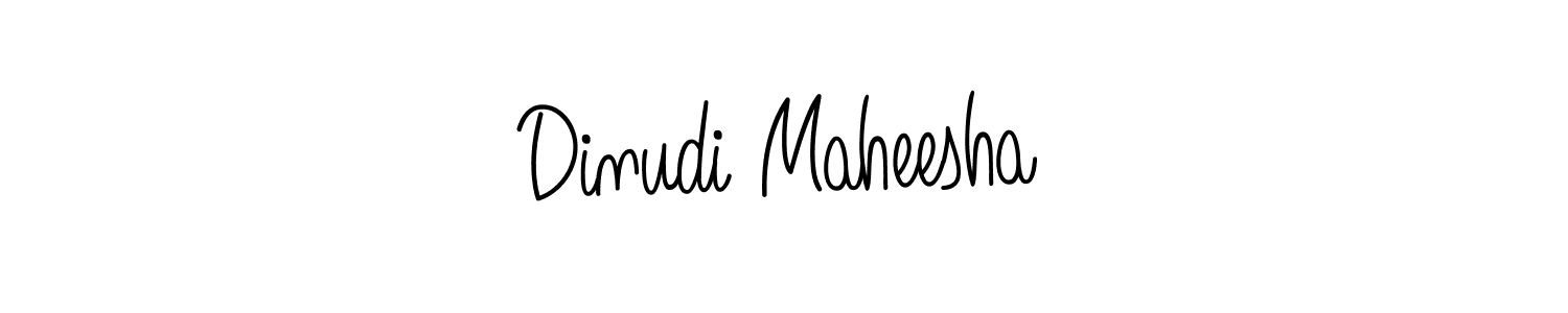 You should practise on your own different ways (Angelique-Rose-font-FFP) to write your name (Dinudi Maheesha) in signature. don't let someone else do it for you. Dinudi Maheesha signature style 5 images and pictures png