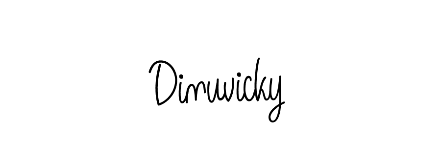 Make a beautiful signature design for name Dinuvicky. With this signature (Angelique-Rose-font-FFP) style, you can create a handwritten signature for free. Dinuvicky signature style 5 images and pictures png