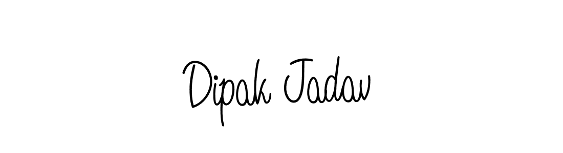 The best way (Angelique-Rose-font-FFP) to make a short signature is to pick only two or three words in your name. The name Dipak Jadav include a total of six letters. For converting this name. Dipak Jadav signature style 5 images and pictures png