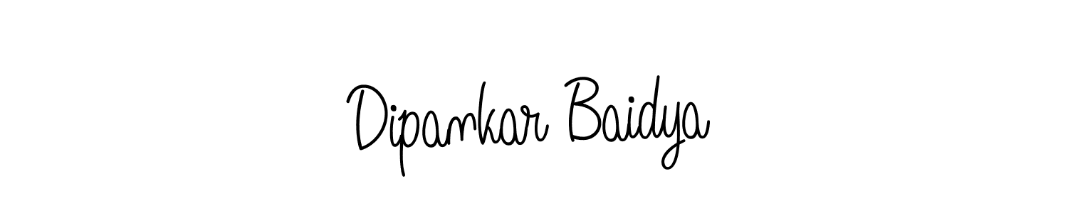 The best way (Angelique-Rose-font-FFP) to make a short signature is to pick only two or three words in your name. The name Dipankar Baidya include a total of six letters. For converting this name. Dipankar Baidya signature style 5 images and pictures png