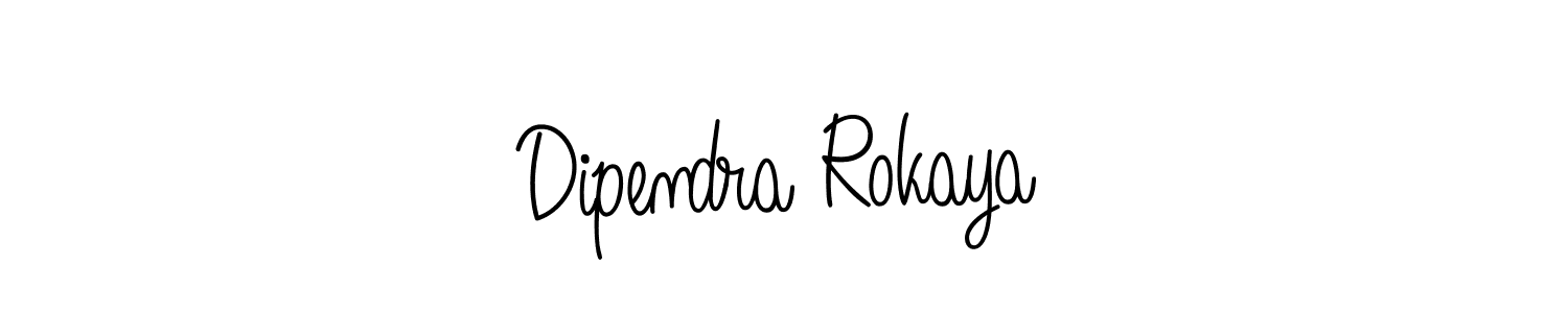 Use a signature maker to create a handwritten signature online. With this signature software, you can design (Angelique-Rose-font-FFP) your own signature for name Dipendra Rokaya. Dipendra Rokaya signature style 5 images and pictures png