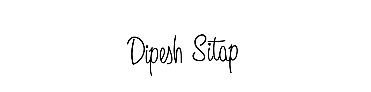 Design your own signature with our free online signature maker. With this signature software, you can create a handwritten (Angelique-Rose-font-FFP) signature for name Dipesh Sitap. Dipesh Sitap signature style 5 images and pictures png