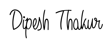 The Angelique-Rose-font-FFP font transforms the name Dipesh Thakur into an executive sign with sharp precision and distinguished character. Dipesh Thakur signature style 5 images and pictures png