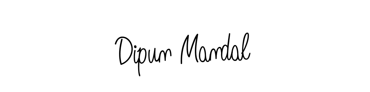 Use a signature maker to create a handwritten signature online. With this signature software, you can design (Angelique-Rose-font-FFP) your own signature for name Dipun Mandal. Dipun Mandal signature style 5 images and pictures png