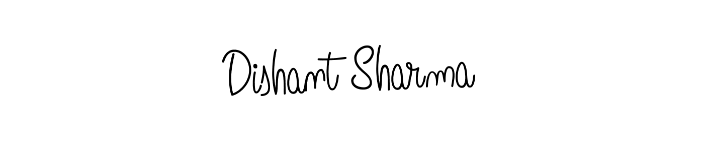 Use a signature maker to create a handwritten signature online. With this signature software, you can design (Angelique-Rose-font-FFP) your own signature for name Dishant Sharma. Dishant Sharma signature style 5 images and pictures png